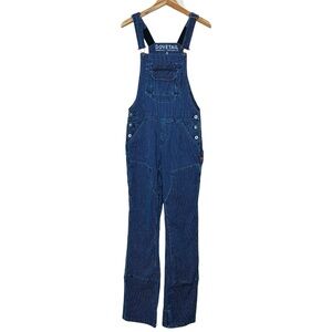 Dovetail Workwear Freshley Striped Overalls Size 6 Blue White Utility Carpenter